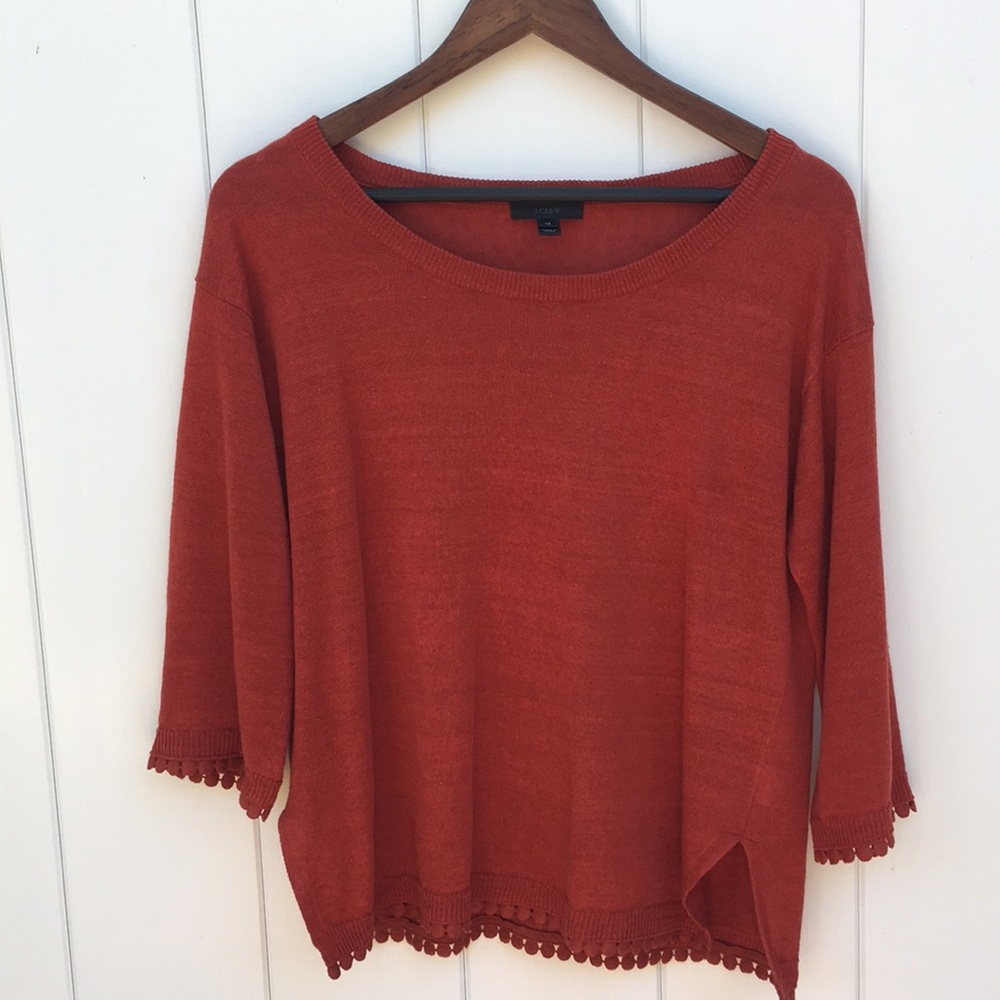 J Crew boxy linen sweater size XS